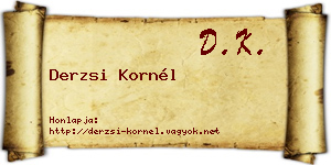 Derzsi Kornél névjegykártya