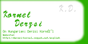 kornel derzsi business card